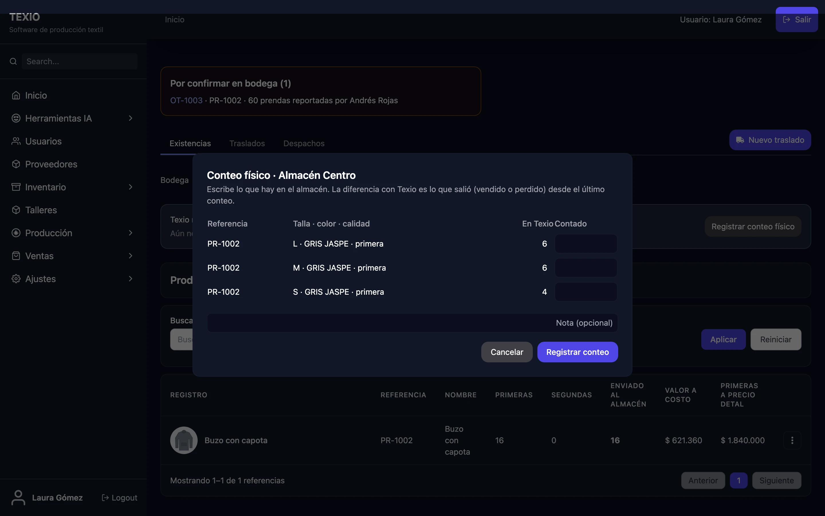 Conteo físico de un almacén