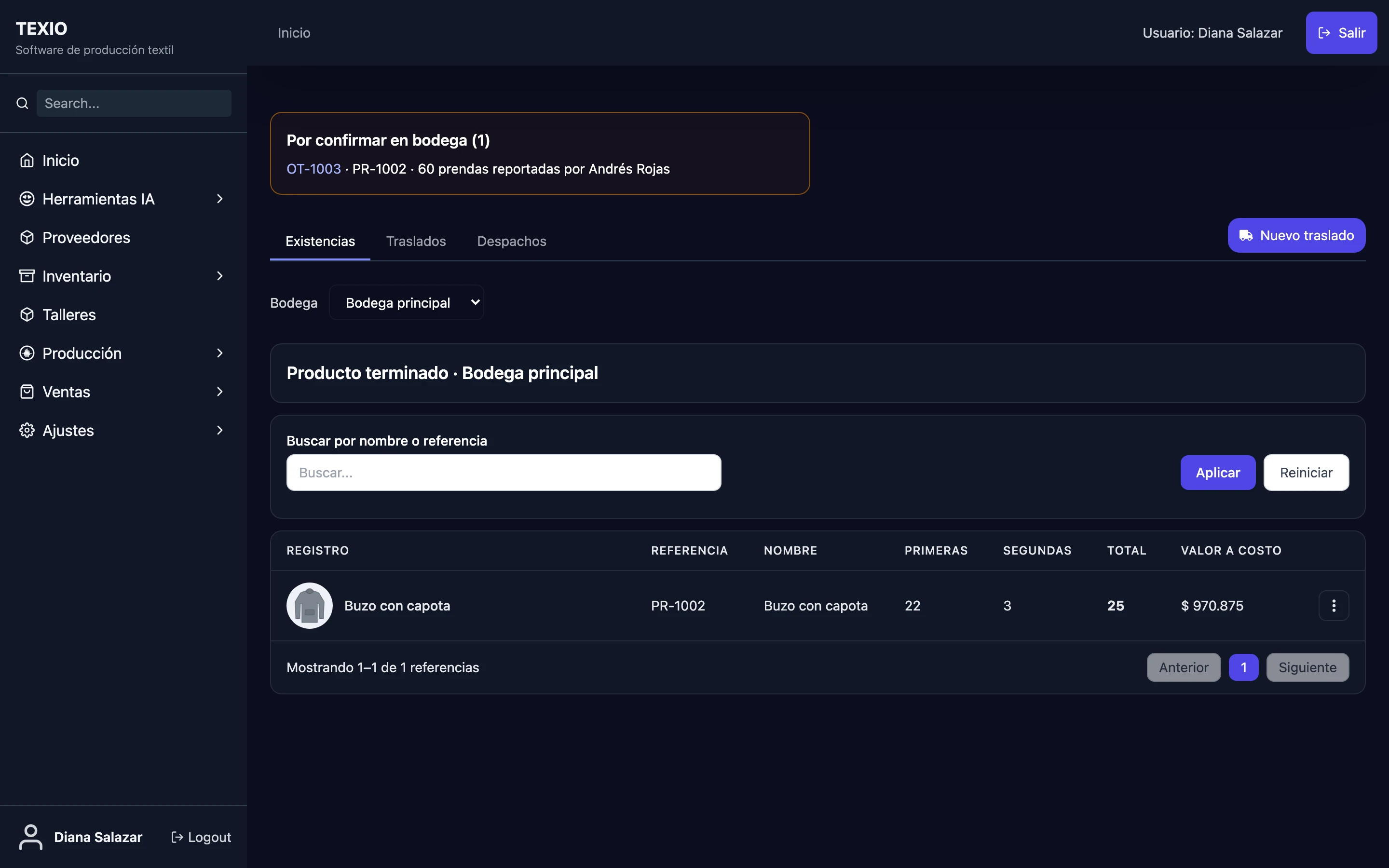 Existencias de producto terminado