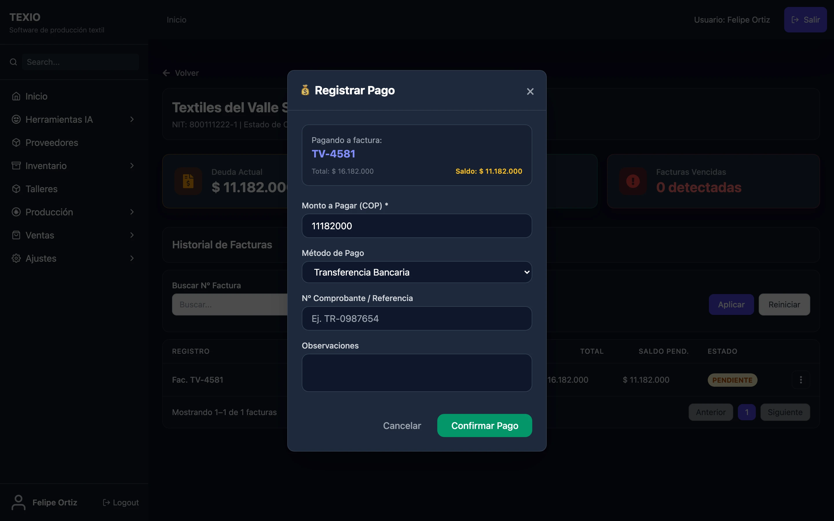 Registrar un pago a proveedor