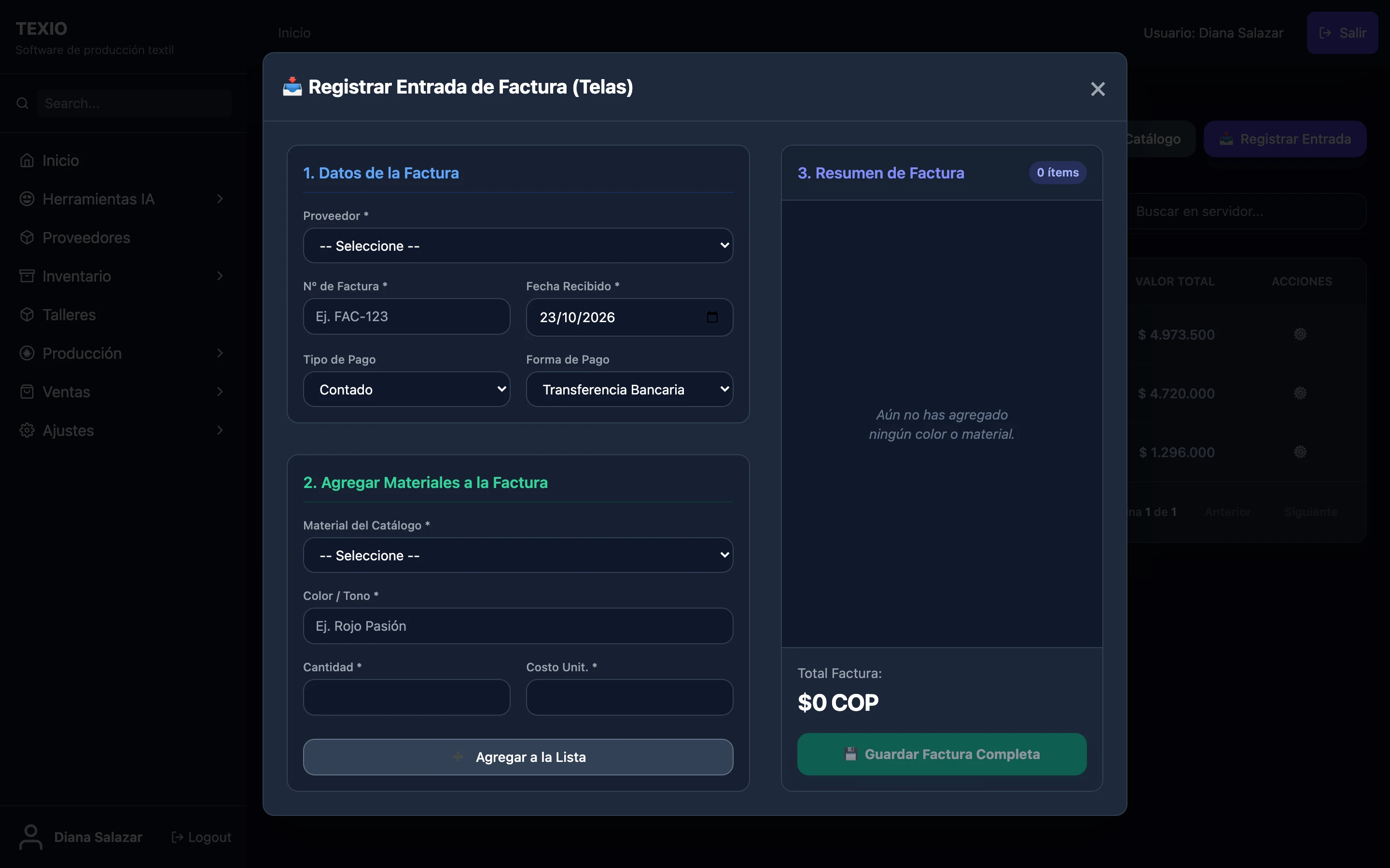 Registrar una compra